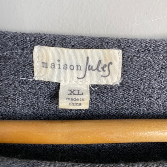 Maison Jules Women's 3/4 Sleeve‎ Gray Long Sleeve Jersey Knit Tee Size X-large - Picture 2 of 11